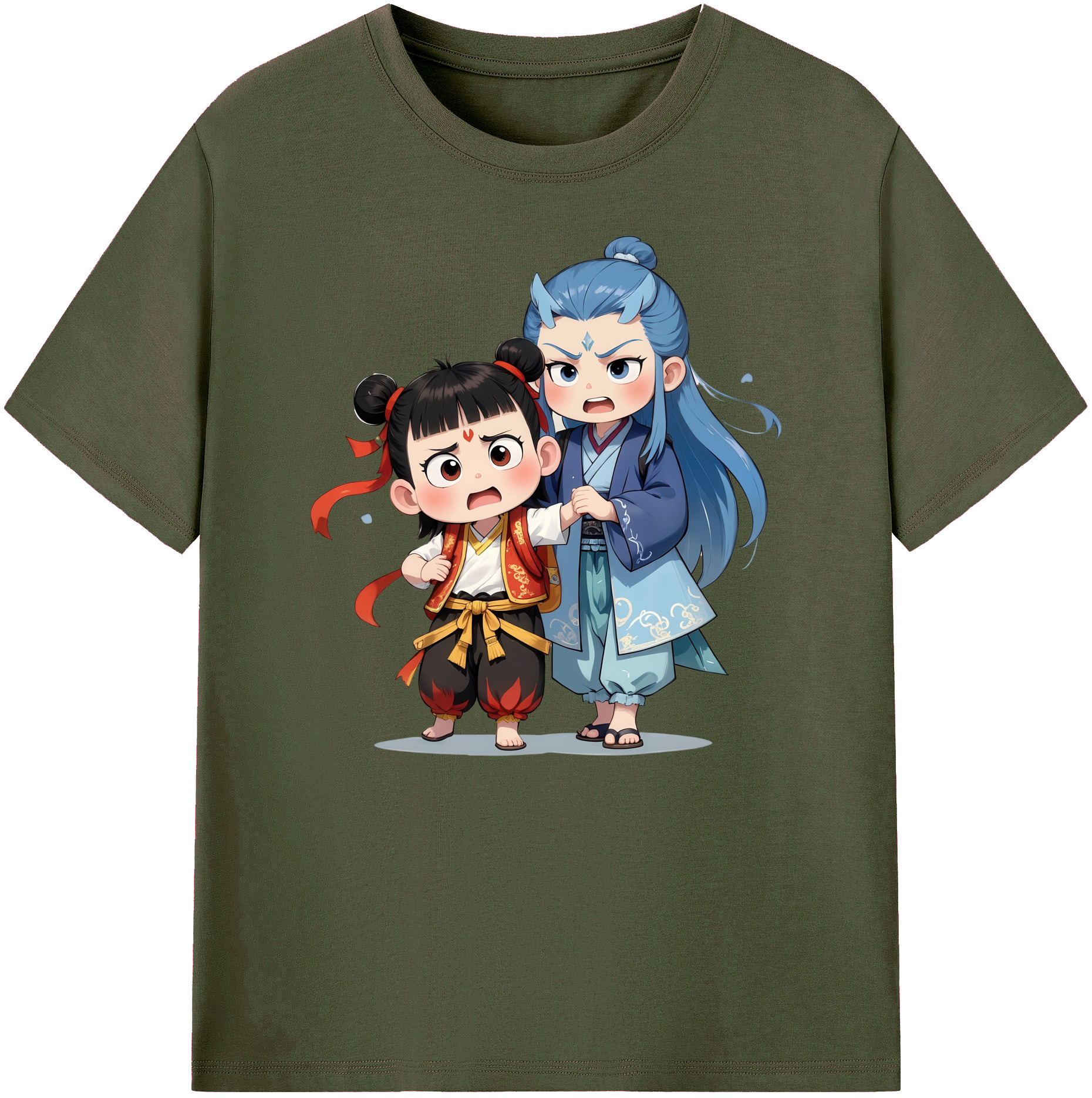 （画像用） Ne Zha 2 ナタ 魔童の大暴れ 綿100％ メンズ半袖Tシャツ｜肌触りやわらか＆通気性